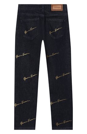 Детские джинсы VERSACE синего цвета по цене 19150 руб., арт. YC000256/A233592/4A-6A | Фото 2 Детские джинсы VERSACE синего цвета, арт. YC000256/A233592/4A-6A | Фото 2