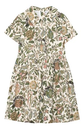 Детское хлопковое платье BURBERRY зеленого цвета по цене 36050 руб., арт. 8026382 | Фото 1 Детское хлопковое платье BURBERRY зеленого цвета, арт. 8026382 | Фото 1