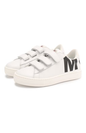 Детские кожаные кеды MONCLER белого цвета по цене 23650 руб., арт. F1-954-4M704-20-01AD1 | Фото 1 Детские кожаные кеды MONCLER белого цвета, арт. F1-954-4M704-20-01AD1 | Фото 1