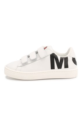Детские кожаные кеды MONCLER белого цвета по цене 23650 руб., арт. F1-954-4M704-20-01AD1 | Фото 2 Детские кожаные кеды MONCLER белого цвета, арт. F1-954-4M704-20-01AD1 | Фото 2