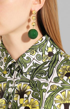 Женские серьги ESHVI зеленого цвета по цене 15600 руб., арт. SS2020-11-M | Фото 2 Женские серьги ESHVI зеленого цвета, арт. SS2020-11-M | Фото 2