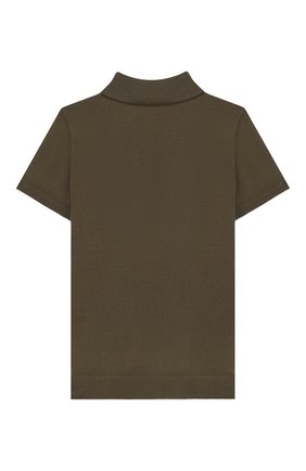 Детское шерстяное поло LORO PIANA хаки цвета по цене 39500 руб., арт. FAI9402 | Фото 2 Детское шерстяное поло LORO PIANA хаки цвета, арт. FAI9402 | Фото 2