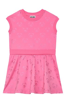 Детское хлопковое платье MOSCHINO KID розового цвета по цене 9950 руб., арт. HDV08L/LDB42/4A-8A | Фото 1 Детское хлопковое платье MOSCHINO KID розового цвета, арт. HDV08L/LDB42/4A-8A | Фото 1