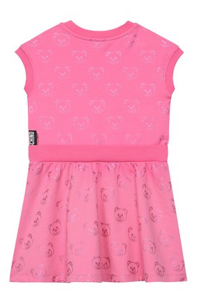 Детское хлопковое платье MOSCHINO KID розового цвета по цене 9950 руб., арт. HDV08L/LDB42/4A-8A | Фото 2 Детское хлопковое платье MOSCHINO KID розового цвета, арт. HDV08L/LDB42/4A-8A | Фото 2