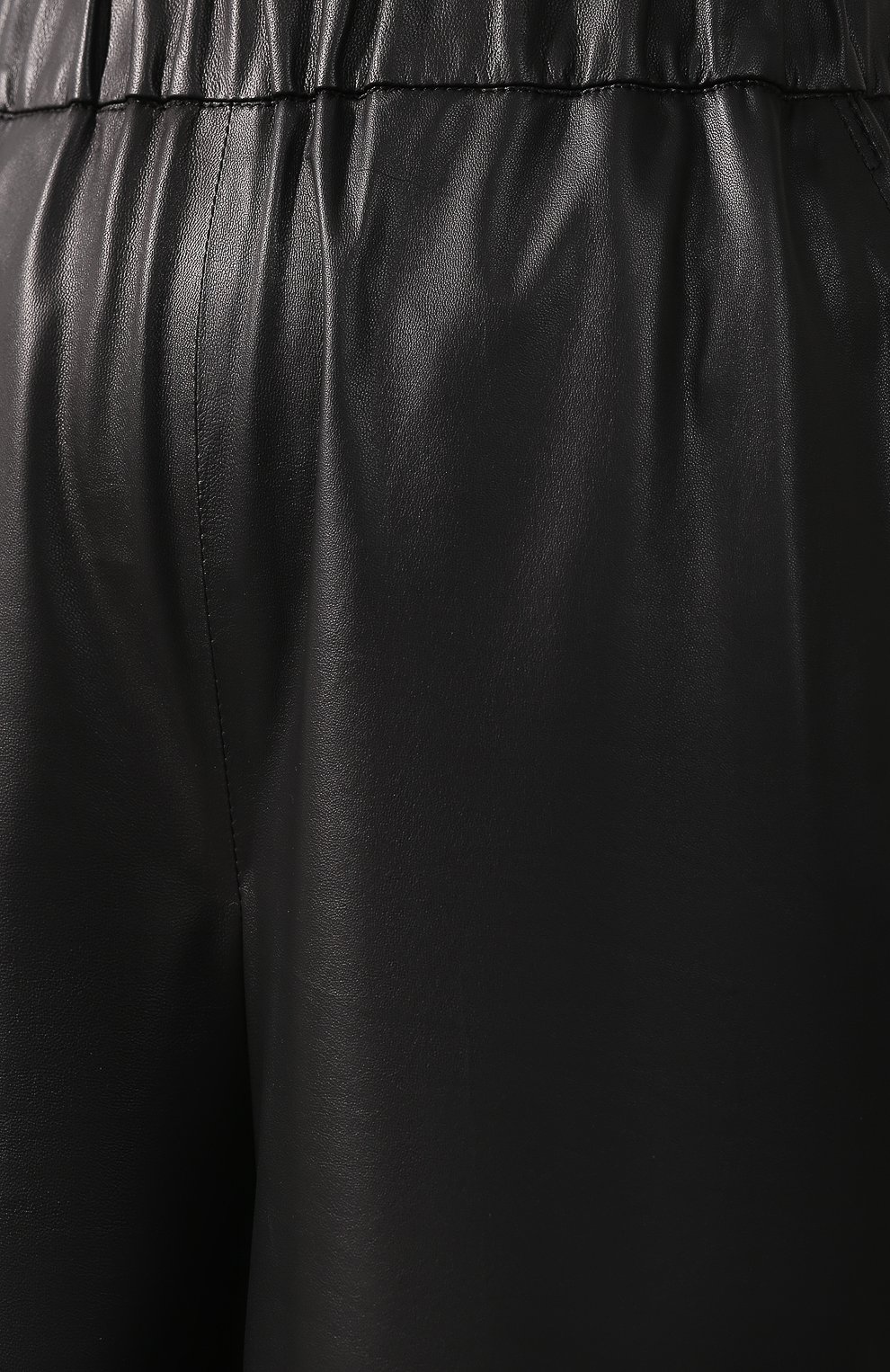Женские кожаные брюки MASLOV черного цвета, арт. BR102 | Фото 5 (Длина (брюки, джинсы): Удлиненные; Силуэт Ж (брюки и джинсы): Широкие; Женское Кросс-КТ: Брюки-одежда, Кожаные брюки; Материал внешний: Натуральная кожа; Статус проверки: Проверена категория)