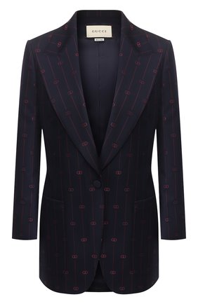 Женский шерстяной жакет GUCCI синего цвета по цене 199500 руб., арт. 597842/ZABJ0 | Фото 1 Женский шерстяной жакет GUCCI синего цвета, арт. 597842/ZABJ0 | Фото 1
