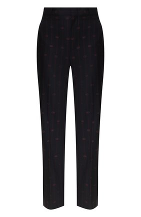 Женские шерстяные брюки GUCCI синего цвета по цене 79950 руб., арт. 595172/ZABJ0 | Фото 1 Женские шерстяные брюки GUCCI синего цвета, арт. 595172/ZABJ0 | Фото 1