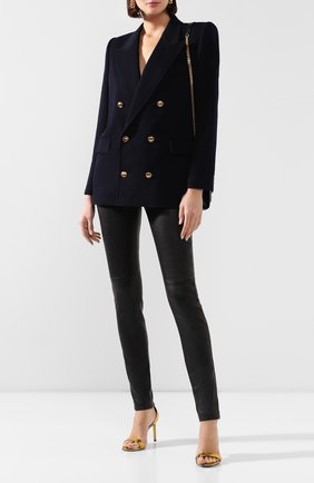 Женский шерстяной жакет SAINT LAURENT темно-синего цвета по цене 237000 руб., арт. 620613/Y3A43 | Фото 2 Женский шерстяной жакет SAINT LAURENT темно-синего цвета, арт. 620613/Y3A43 | Фото 2