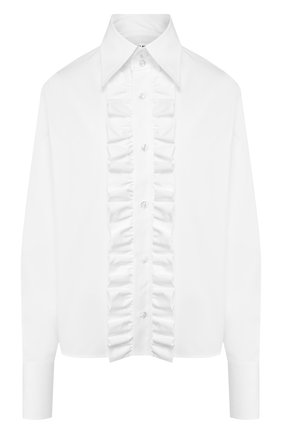 Женская хлопковая рубашка SAINT LAURENT белого цвета по цене 59950 руб., арт. 614790/Y227W | Фото 1 Женская хлопковая рубашка SAINT LAURENT белого цвета, арт. 614790/Y227W | Фото 1