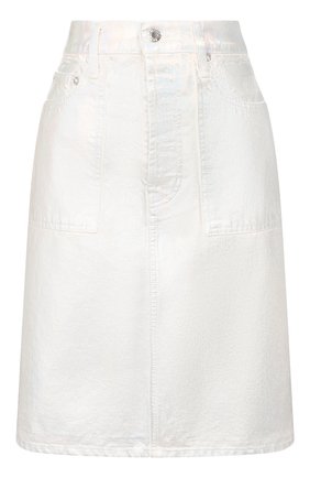 Женская джинсовая юбка HELMUT LANG серебряного цвета по цене 34200 руб., арт. K01DW301 | Фото 1 Женская джинсовая юбка HELMUT LANG серебряного цвета, арт. K01DW301 | Фото 1