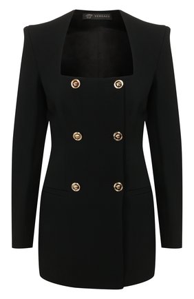 Женский двубортный жакет VERSACE черного цвета по цене 175000 руб., арт. A86303/A212457 | Фото 1 Женский двубортный жакет VERSACE черного цвета, арт. A86303/A212457 | Фото 1