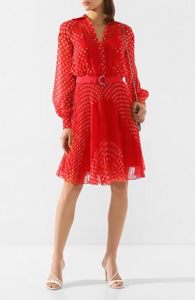 Женское платье с поясом ERMANNO ERMANNO SCERVINO красного цвета по цене 82100 руб., арт. 46T AB76 FAN | Фото 2 Женское платье с поясом ERMANNO ERMANNO SCERVINO красного цвета, арт. 46T AB76 FAN | Фото 2