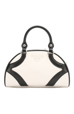 Женская сумка bowling PRADA черно-белого цвета по цене 155000 руб., арт. IBB071-ASK-F0964-DSO | Фото 1 Женская сумка bowling PRADA черно-белого цвета, арт. IBB071-ASK-F0964-DSO | Фото 1