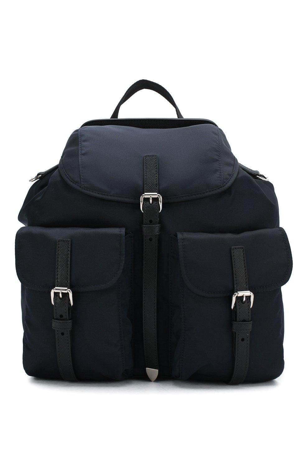 Женский рюкзак PRADA темно-синего цвета, арт. IBZ063-V44-F0AI7-OOH | Фото 1 (Стили: Спорт; Размер: large)