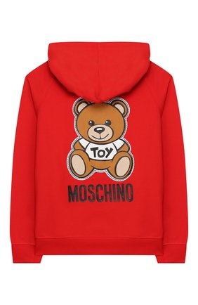 Детский хлопковая толстовка MOSCHINO KID красного цвета по цене 11800 руб., арт. HUF03F/LDA00/4A-8A | Фото 2 Детский хлопковая толстовка MOSCHINO KID красного цвета, арт. HUF03F/LDA00/4A-8A | Фото 2