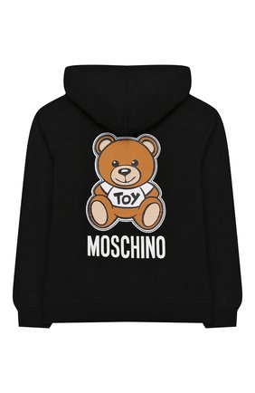 Детский хлопковая толстовка MOSCHINO KID черного цвета по цене 11800 руб., арт. HUF03F/LDA00/4A-8A | Фото 2 Детский хлопковая толстовка MOSCHINO KID черного цвета, арт. HUF03F/LDA00/4A-8A | Фото 2