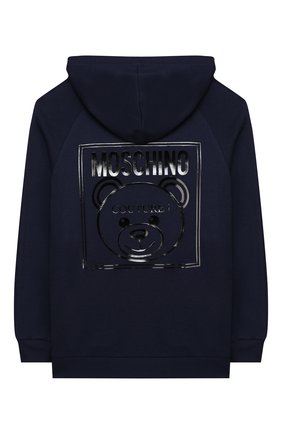 Детский толстовка MOSCHINO KID синего цвета по цене 17750 руб., арт. HUF03I/LCA17/10A-14A | Фото 2 Детский толстовка MOSCHINO KID синего цвета, арт. HUF03I/LCA17/10A-14A | Фото 2