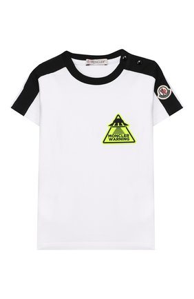 Детский комплект из футболки и шорт MONCLER черно-белого цвета по цене 11650 руб., арт. F1-951-8M716-20-8790A | Фото 2 Детский комплект из футболки и шорт MONCLER черно-белого цвета, арт. F1-951-8M716-20-8790A | Фото 2