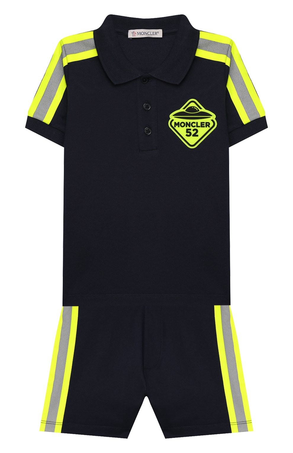 Детский комплект из поло и шорт MONCLER синего цвета, арт. F1-951-8M717-20-8496F | Фото 1