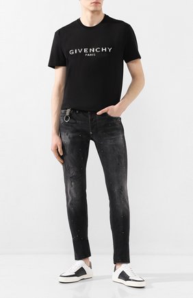 Мужские кожаные кеды AMIRI черно-белого цвета по цене 44000 руб., арт. Y0F22421LS | Фото 2 Мужские кожаные кеды AMIRI черно-белого цвета, арт. Y0F22421LS | Фото 2