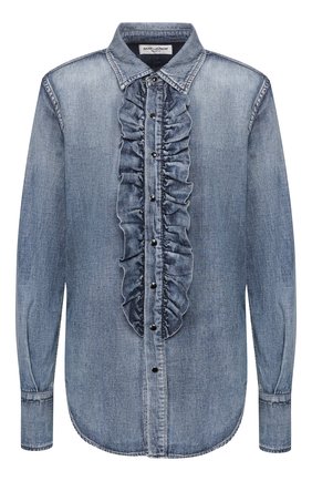 Женская джинсовая рубашка SAINT LAURENT синего цвета по цене 52150 руб., арт. 623782/YW880 | Фото 1 Женская джинсовая рубашка SAINT LAURENT синего цвета, арт. 623782/YW880 | Фото 1