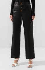 Женские кожаные брюки BOTTEGA VENETA черного цвета, арт. 618528/VKV90 | Фото 3 (Силуэт Ж (брюки и джинсы): Широкие; Длина (брюки, джинсы): Стандартные; Женское Кросс-КТ: Брюки-одежда, Кожаные брюки; Региональные ограничения белый список (Axapta Mercury): RU; Материал внешний: Натуральная кожа; Статус проверки: Проверена категория)