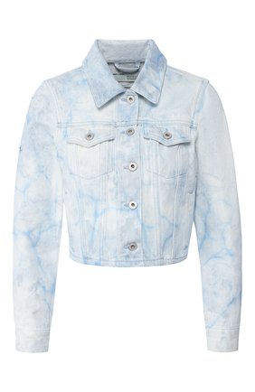 Женская джинсовая куртка OFF-WHITE голубого цвета по цене 59450 руб., арт. 0WYE008R20773104B8B8 | Фото 1 Женская джинсовая куртка OFF-WHITE голубого цвета, арт. 0WYE008R20773104B8B8 | Фото 1