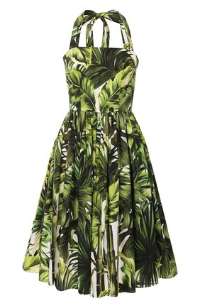 Женское хлопковое платье DOLCE & GABBANA зеленого цвета по цене 110000 руб., арт. F6I2IT/HS5HD | Фото 1 Женское хлопковое платье DOLCE & GABBANA зеленого цвета, арт. F6I2IT/HS5HD | Фото 1
