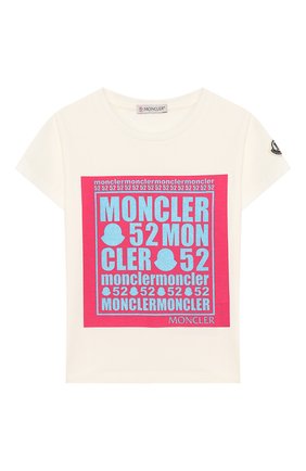 Детская хлопковая футболка MONCLER белого цвета по цене 7630 руб., арт. F1-954-8C710-10-8790A/8-10A | Фото 1 Детская хлопковая футболка MONCLER белого цвета, арт. F1-954-8C710-10-8790A/8-10A | Фото 1