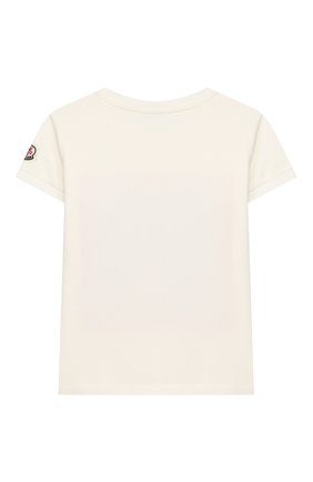 Детская хлопковая футболка MONCLER белого цвета по цене 7630 руб., арт. F1-954-8C710-10-8790A/8-10A | Фото 2 Детская хлопковая футболка MONCLER белого цвета, арт. F1-954-8C710-10-8790A/8-10A | Фото 2