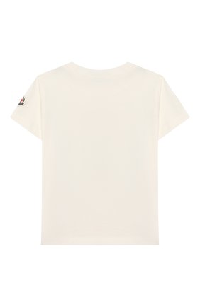 Детская хлопковая футболка MONCLER белого цвета по цене 6870 руб., арт. F1-954-8C719-20-83907/4-6A | Фото 2 Детская хлопковая футболка MONCLER белого цвета, арт. F1-954-8C719-20-83907/4-6A | Фото 2