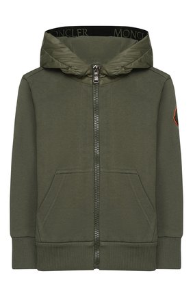 Детский хлопковая толстовка MONCLER хаки цвета по цене 29200 руб., арт. F1-954-8G711-20-809AG/4-6A | Фото 1 Детский хлопковая толстовка MONCLER хаки цвета, арт. F1-954-8G711-20-809AG/4-6A | Фото 1 (Рукава: Длинные; Материал внешний: Хлопок; Мальчики Кросс-КТ: Толстовка-одежда; Ростовка одежда: 4 года | 104 см, 5 лет | 110 см)