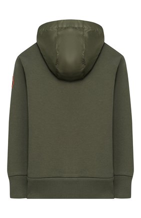 Детский хлопковая толстовка MONCLER хаки цвета по цене 29200 руб., арт. F1-954-8G711-20-809AG/4-6A | Фото 2 Детский хлопковая толстовка MONCLER хаки цвета, арт. F1-954-8G711-20-809AG/4-6A | Фото 2 (Рукава: Длинные; Материал внешний: Хлопок; Мальчики Кросс-КТ: Толстовка-одежда; Ростовка одежда: 4 года | 104 см, 5 лет | 110 см)