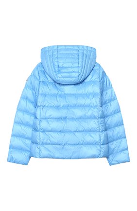 Детского пуховая куртка MONCLER голубого цвета по цене 27500 руб., арт. F1-954-1A131-10-53048/4-6A | Фото 2 Детского пуховая куртка MONCLER голубого цвета, арт. F1-954-1A131-10-53048/4-6A | Фото 2