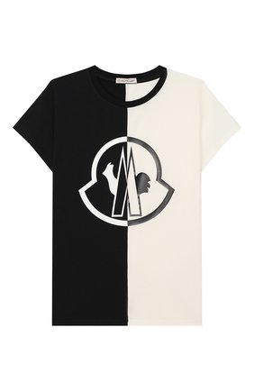 Детская хлопковая футболка MONCLER черного цвета по цене 6680 руб., арт. F1-954-8C700-10-8790A/4-6A | Фото 1 Детская хлопковая футболка MONCLER черного цвета, арт. F1-954-8C700-10-8790A/4-6A | Фото 1