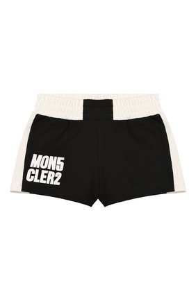 Детские хлопковые шорты MONCLER черного цвета по цене 9920 руб., арт. F1-954-8H707-10-809DQ/8-10A | Фото 1 Детские хлопковые шорты MONCLER черного цвета, арт. F1-954-8H707-10-809DQ/8-10A | Фото 1