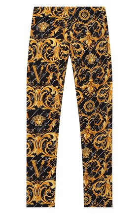 Детского хлопковые леггинсы VERSACE разноцветного цвета по цене 9580 руб., арт. YC000132/A232783/4A-6A | Фото 2 Детского хлопковые леггинсы VERSACE разноцветного цвета, арт. YC000132/A232783/4A-6A | Фото 2