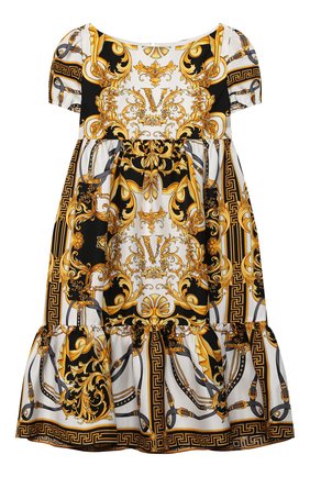 Детское хлопковое платье VERSACE разноцветного цвета по цене 43900 руб., арт. YC000193/A233325/8A-14A | Фото 1 Детское хлопковое платье VERSACE разноцветного цвета, арт. YC000193/A233325/8A-14A | Фото 1