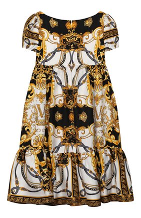 Детское хлопковое платье VERSACE разноцветного цвета по цене 43900 руб., арт. YC000193/A233325/8A-14A | Фото 2 Детское хлопковое платье VERSACE разноцветного цвета, арт. YC000193/A233325/8A-14A | Фото 2