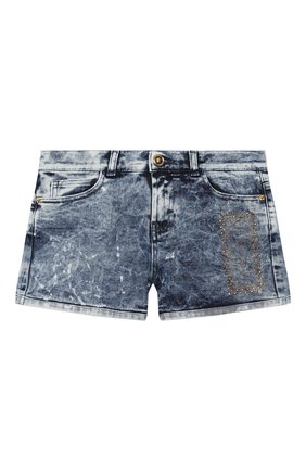Детские джинсовые шорты VERSACE голубого цвета по цене 14250 руб., арт. YC000220/A233594/4A-6A | Фото 1 Детские джинсовые шорты VERSACE голубого цвета, арт. YC000220/A233594/4A-6A | Фото 1