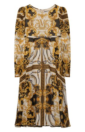 Детское шелковое платье VERSACE разноцветного цвета по цене 69700 руб., арт. YC000243/A233324/8A-14A | Фото 1 Детское шелковое платье VERSACE разноцветного цвета, арт. YC000243/A233324/8A-14A | Фото 1