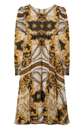 Детское шелковое платье VERSACE разноцветного цвета по цене 69700 руб., арт. YC000243/A233324/8A-14A | Фото 2 Детское шелковое платье VERSACE разноцветного цвета, арт. YC000243/A233324/8A-14A | Фото 2