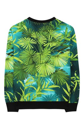 Детский хлопковый свитшот VERSACE зеленого цвета по цене 21300 руб., арт. YD000304/A235480/8A-14A | Фото 2 Детский хлопковый свитшот VERSACE зеленого цвета, арт. YD000304/A235480/8A-14A | Фото 2