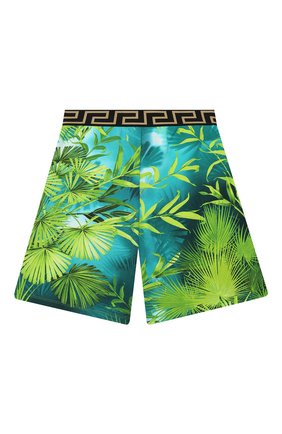 Детские хлопковые шорты VERSACE зеленого цвета по цене 17400 руб., арт. YD000305/A235480/8A-14A | Фото 1 Детские хлопковые шорты VERSACE зеленого цвета, арт. YD000305/A235480/8A-14A | Фото 1