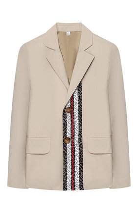 Детский хлопковый пиджак BURBERRY бежевого цвета по цене 37800 руб., арт. 8026360 | Фото 1 Детский хлопковый пиджак BURBERRY бежевого цвета, арт. 8026360 | Фото 1