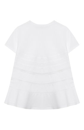 Детская хлопковая футболка ERMANNO SCERVINO белого цвета по цене 12600 руб., арт. 46I TS33 JEA/10-16 | Фото 2 Детская хлопковая футболка ERMANNO SCERVINO белого цвета, арт. 46I TS33 JEA/10-16 | Фото 2