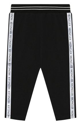 Детские хлопковые брюки MONCLER черного цвета по цене 12950 руб., арт. F1-951-8H703-10-8790A | Фото 1 Детские хлопковые брюки MONCLER черного цвета, арт. F1-951-8H703-10-8790A | Фото 1 (Кросс-КТ НВ: Брюки; Материал внешний: Хлопок; Ростовка одежда: 12 мес | 80 см, 18 мес | 86 см, 36 мес | 98 см)