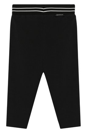 Детские хлопковые брюки MONCLER черного цвета, арт. F1-951-8H703-10-8790A | Фото 2 (Материал внешний: Хлопок; Ростовка одежда: 12 мес | 80 см, 18 мес | 86 см, 36 мес | 98 см)