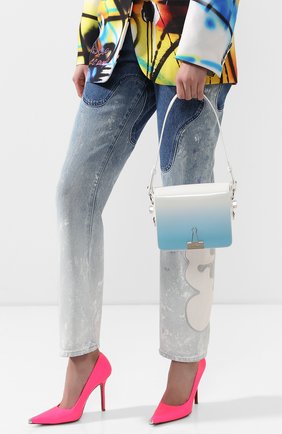 Женская сумка flap OFF-WHITE голубого цвета по цене 73800 руб., арт. 0WNA011R20G990683100 | Фото 2 Женская сумка flap OFF-WHITE голубого цвета, арт. 0WNA011R20G990683100 | Фото 2