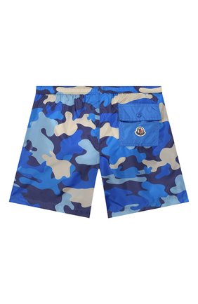 Детские плавки-шорты MONCLER синего цвета по цене 11650 руб., арт. F1-954-2C711-20-539UZ/8-10A | Фото 2 Детские плавки-шорты MONCLER синего цвета, арт. F1-954-2C711-20-539UZ/8-10A | Фото 2
